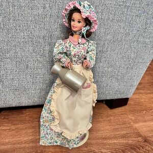 Mattel Pioneer Barbie Doll American Stories Vintage Floral Dress Bonnet‎ 1995